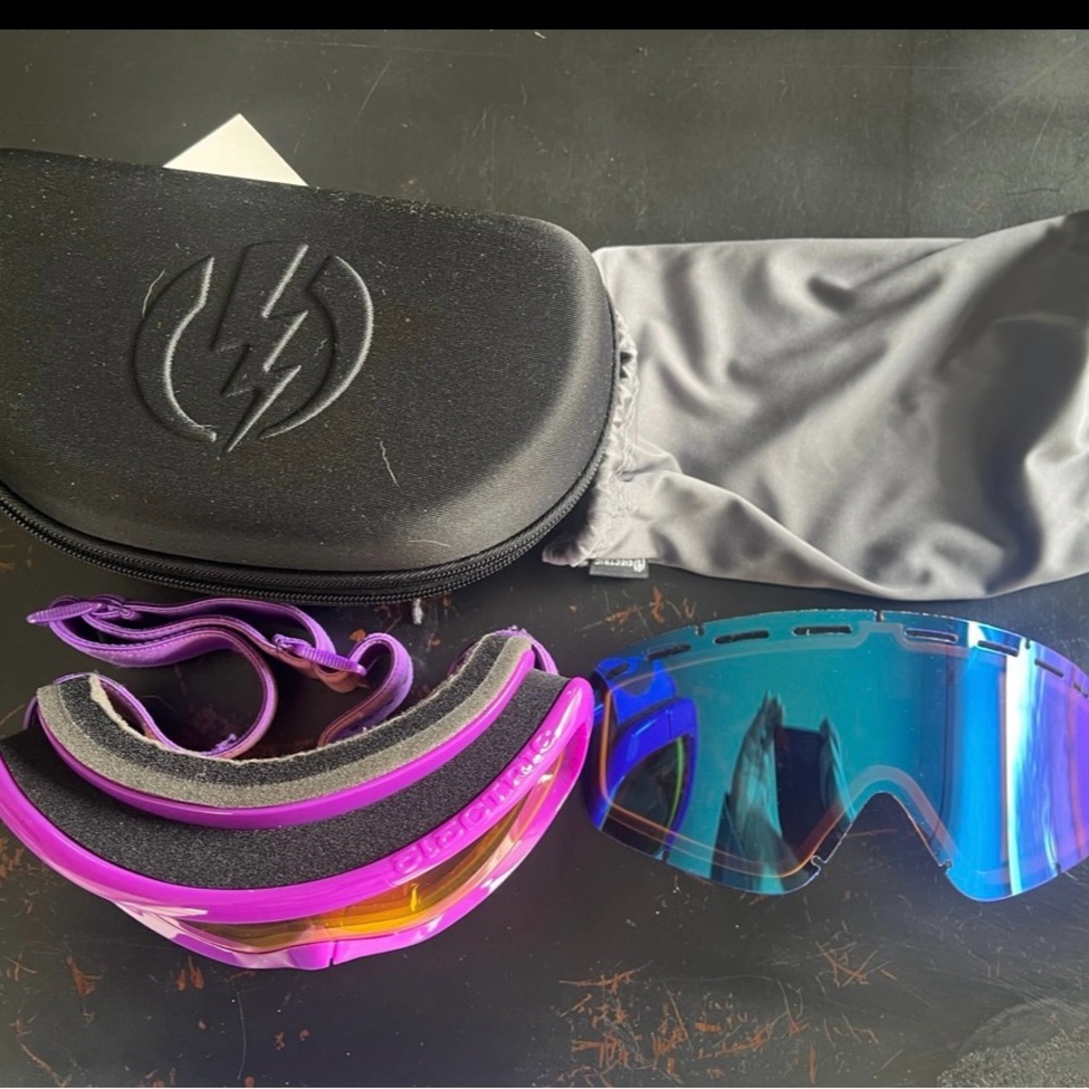 Electric Purple and Blue Women's Ski Goggles